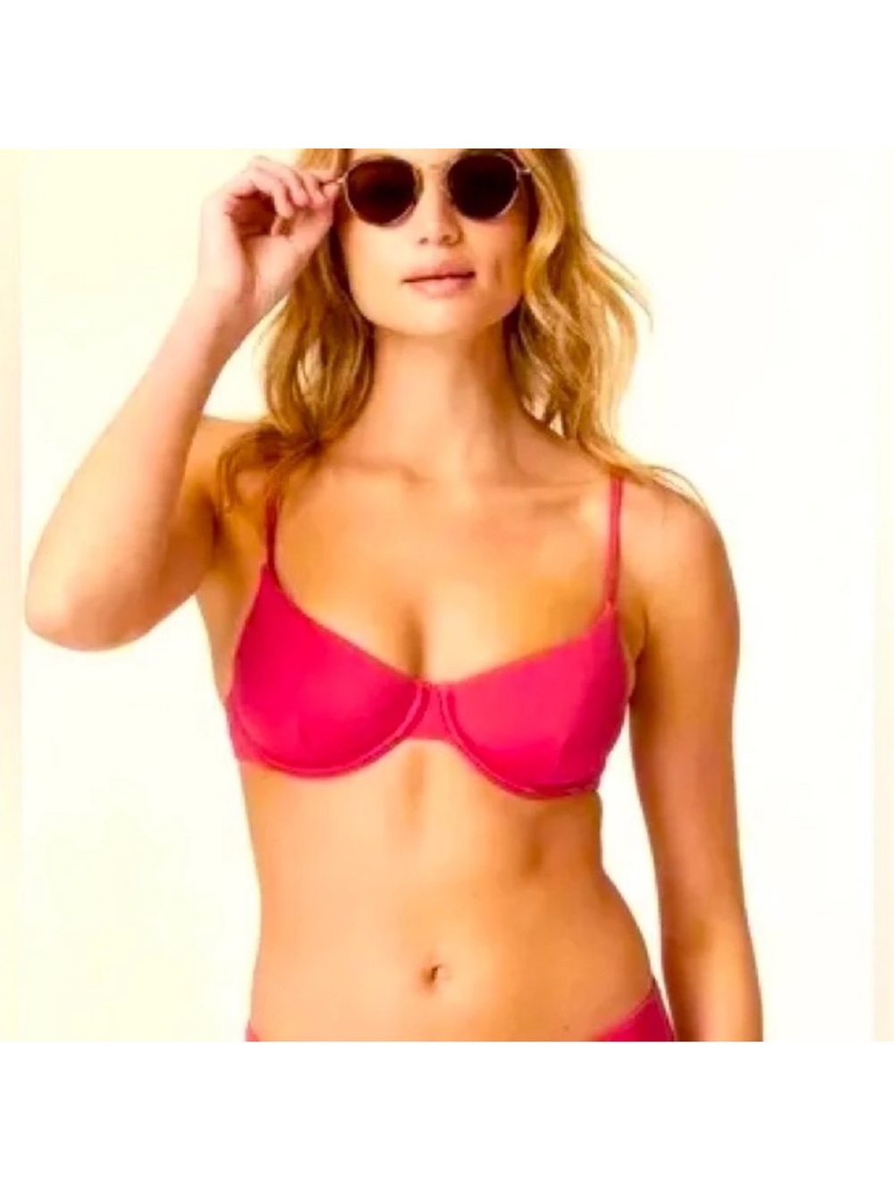 NWOT Andie Pink Bikini Top Small